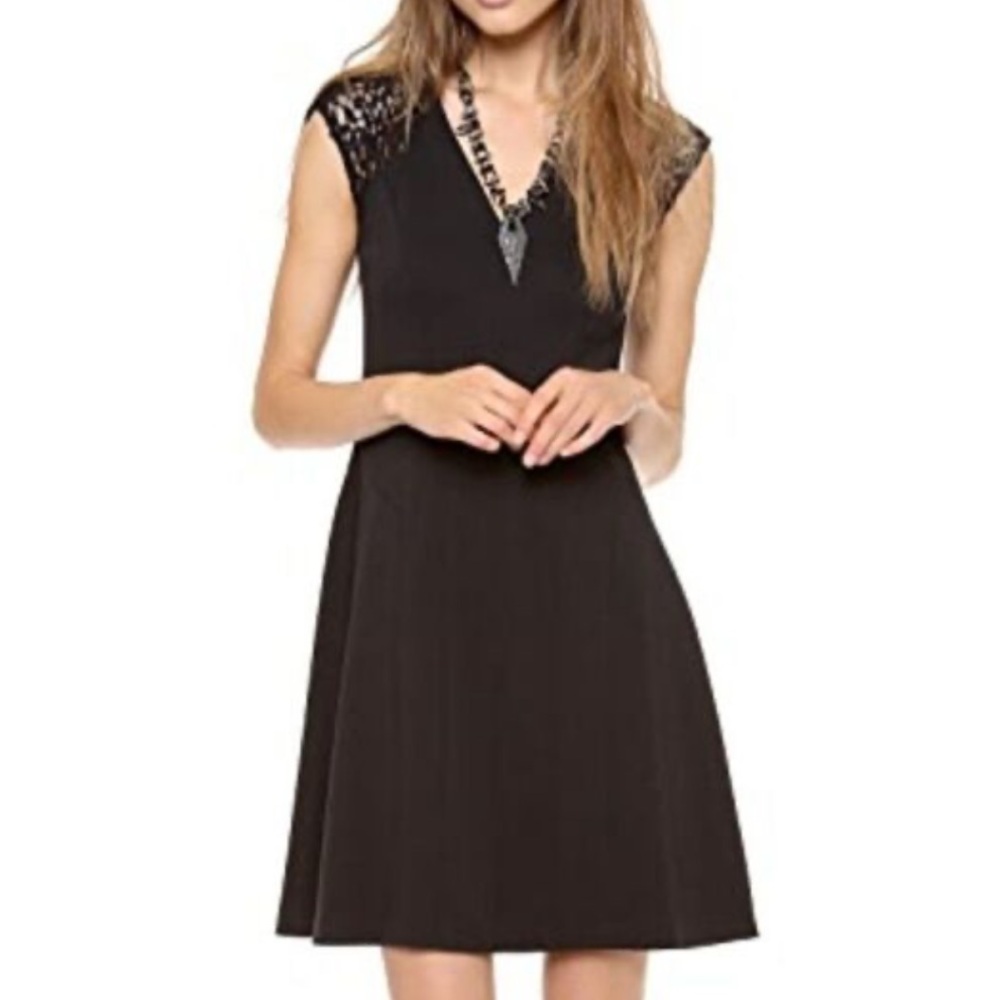 Rebecca Taylor Black Ponte Knit Dress